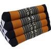 GURU SHOP Cuscino triangolare thailandese, imbottitura in kapok, cuscino da meditazione, comfort, nero/arancione