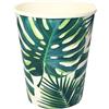 Talking Tables Bicchieri per feste in carta foglia di palma tropicale bianchi e verdi | Bicchieri di carta riciclabili, ecologici e privi di plastica | Per l'estate, compleanni, feste, giungla, hawai
