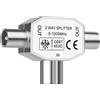 AXFEE Distributore Antenna, Splitter TV 2 vie, 1 Ingresso IEC coassiale Femmina, 2 Uscite IEC Maschio, Splitter Satellitare, per TV Accoppiamento Coassiale
