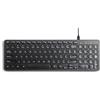 Perixx PERIBOARD-215B US, tastiera Wired Type-C - Ultra Slim with Scissor Keys - Build-in 2x2 USB-A & C Hub - 2x Removable USB-A & C Cable - Black - US English