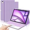 IVEOPPE Cover Tastiera per iPad Air 11 M4 2026/M3 2025/M2 2024 11 Pollici | Keyboard Touchpad 7 Colori Illuminato Staccabile, Italiano QWERTY, Custodia Tastiera Bluetooth con Portapenna, Viola chiaro
