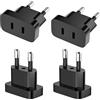 VIEVRE 4 adattatori US to EU, adattatore USA Germania, 250 V US to EU con alimentatore di rete USA, potenza massima 2200 W, nero