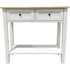 milani home - mobile ingresso bianco 80 x 30 x 74 cm, consolle salvaspazio con cassetti, piano effetto legno, legno e acciaio