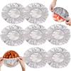 WNTJN 50 Pz Copri Alimenti in Aluminio Riutilizzabili, Coperchi Elastici Termici e Isolanti, Resistenti a 110°C e Microonde, Protegge Piatti e Ciotole (11-28 cm), per Casa, Picnic, Barbecue e Campeggio