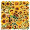 Huaxintoys 60 Pezzi Adesivi Fiori Girasole, Adesivi per Finestra Fiori Girasole, Trasparente Mini Dimensioni Fiore Scrapbook Accessori per Diario, Caso Telefonico, Computer Portatile, Carta