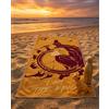 Aymax Lenzuolo da spiaggia per bambini, Re Leone Disney, 70 x 140 cm, 100% poliestere, Simba I Am The King Oro & Bordeaux | Licenza Ufficiale