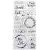 Rayher 50241000 Clear Stamps Set Timbri Trasparenti in Silicone, Tavoletta 97X205mm, 22 Motivi Del Tema Auguri,per Scrapbooking e Decoro, Lavori Con Carta,Biglietti d'Auguri e Pacchi Regalo,Compleanno