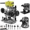 Dewinner - Fresa elettrica compatta 220 V 710 W, fresa e motosega, 3 basi incluse, 3 pinze da 0,63 cm, 6 mm e 8 mm, 5 frese in carburo