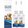 KOAHDE Gocce Auricolari Sciogli Cerume,Detergente per Le Orecchie degli Animali Domestici,Prodotto per La Pulizia Orecchie Cane E Gatto,60ml 2PC