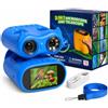 OAEBLLE Microscopio Bambini 2 in 1 per Bambini e Binocolo, HD IPS da 2,0", 1000x, 8 LED, 1080P, Microscopi Adatti a Bambini e Bambine dai 3 Anni in Su, Blu Reale