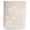 Gilde Lampada Prickel - in porcellana - foglie, erba, fiori - diversi motivi e dimensioni, Porcellana, Vögel auf Baum - H:20cm - Weiß 40W