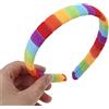 LYWYOUDDKH Cerchietto per capelli con elastico a righe arcobaleno per donna