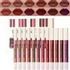 Pakivs Set di 12 rossetti liquidi opachi, colore delle labbra rosso scuro e chiaro, 24 ore, impermeabile, non scolorisce, per donne