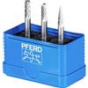 PFERD Set di 3 punte per fresa HSS | dentatura 3, Ø 6 mm, codolo 6 mm | 22900810 - universale per acciaio, ghisa e ghisa