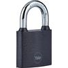 Yale Y111B/38/121/1 - Lucchetto Y111B/38 38 mm nero: corpo in lega di acciaio con arco temprato antitaglio e serratura a chiave testata 10.000 cicli per armadietti cassette garage e capanni