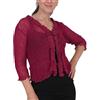 Mimosa Bolero da donna con volant, da allacciare all'uncinetto, tinta unita, elasticizzato, a rete, Magenta, Taglia unica