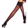 Yummy Bee - Silky Calze per Reggicalze Donna - Calze Velate con Cuciture Posteriori e Tacco Cubano - Taglia Forte 36-46 (Nero/Rosso, M)