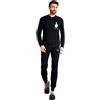 HOLLYWOOD MILANO Pigiama Uomo Invernale in Cotone Interlock, Art. FR022 Nero XXL