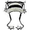 Dicusph Beanies Cat Beanie Y2k Beanie Goth Knit Hat Grunge Crochet Cappelli per Le Donne y2k Accessori, Nero, Bianco, M