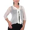 Mimosa Bolero da donna con volant, da allacciare all'uncinetto, tinta unita, elasticizzato, a rete, avorio, Taglia unica
