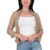 Mimosa Cardigan da donna con volant allacciato all'uncinetto, tinta unita, bolero in rete elasticizzata per pesci
