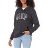 Gap Felpa con Cappuccio da Donna con Logo, Grigio Scuro, L