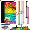 XIEXIESHER Sensory Activity Board Tavola da Attività Sensoriale Silicone Fidget Toys Autismo ADHD con Borsa da Viaggio e 12 Corde Tactile Sensory Toy per Lenire Stress Ansia
