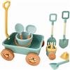 MagiDeal Carrello Bambini Vagone, Set Giochi Spiaggia, Tirare Trasportabile Manico, Funzione Raccolta, Adatto a attività all'Aperto, Giochi in Spiaggia Famigliai, Verde Oliva