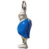 gioiellitaly Ciondolo portafortuna scaramantico gobbetto gobbo napoli pendente uomo argento 925 smalto azzurro bianco a fuoco colori Napoli Calcio gioiello uomo ragazzo scaramanzia lunghezza cm 3 circa