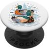 Preppy Mallard Season Preppy Halloween anatre spettrali zucche modello Art Design PopSockets PopGrip Adesivo