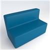 GIODIARREDA Divano Ecopelle Ignifugo 3 Posti H 40 Azzurro Per Ambienti Scolastici Innovativi