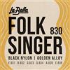 LA BELLA - 830 FOLK SINGER - MUTA PER ACUSTICA NYLON, NERO