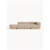 Westwing Collection Chaise lounge componibile in teddy bouclé con poggiapiedi (sinistra/destra) Natalie -