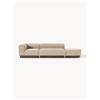 Westwing Collection Chaise lounge componibile in teddy bouclé con poggiapiedi (sinistra/destra) Natalie -