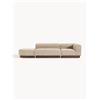 Westwing Collection Chaise lounge componibile in teddy bouclé con poggiapiedi (sinistra/destra) Natalie -