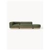 Westwing Collection Chaise lounge componibile in teddy bouclé con poggiapiedi (sinistra/destra) Natalie -