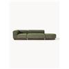 Westwing Collection Chaise lounge componibile in teddy bouclé con poggiapiedi (sinistra/destra) Natalie -