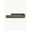 Westwing Collection Chaise lounge componibile in teddy bouclé con poggiapiedi (sinistra/destra) Natalie -