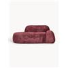 Westwing Collection Divano 2 posti con chaise longue in teddy bouclé Wolke -