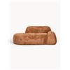 Westwing Collection Divano 2 posti con chaise longue in teddy bouclé Wolke -