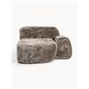 Westwing Collection Modulo angolare chaise longue in teddy bouclé Wolke -