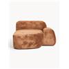 Westwing Collection Modulo angolare chaise longue in teddy bouclé Wolke -