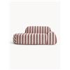 Westwing Collection Divano a righe 2 posti con chaise longue Wolke - Rosso