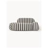 Westwing Collection Divano a righe Wolke (2 posti) con terminale chaise longue - Nero