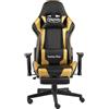 vidaXL Sedia da gioco con poggiapiedi girevole Golden PVC