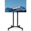 Unyqoos Supporto TV con rotelle, regolabile in altezza da 102 a 125 cm, per schermi da 32 a 75 pollici (max. 40 kg) - base a forma di X stabile con doppi supporti, rotelle bloccabili a 360°, design salvaspazio