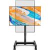 Unyqoos Supporto mobile per TV Unyqoos® con rotelle, compatibile con schermi da 13 a 50 pollici, standard VESA, inclinabile e girevole, con regolazione in altezza da 1133 a 1333 mm, capacità massima di 20 kg