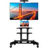 Unyqoos Supporto mobile per TV Unyqoos® con ruote e freno, regolabile per schermi da 32 a 75 pollici, compatibile con standard VESA 100x100-600x400, capacità di carico 50 kg, 3 ripiani, sistema di gestione dei cavi