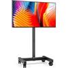 Unyqoos Supporto mobile per TV Unyqoos® con rotelle - regolabile in altezza (8 livelli) e inclinabile, base stabile per schermi da 13 a 50 pollici (LCD/LED/OLED)