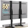 Unyqoos Supporto TV regolabile in altezza Unyqoos® per schermi da 24 a 86 pollici, standard VESA 100x100-800x600, con 7 livelli di altezza, capacità fino a 68 kg, piedini imbottiti antigraffio, spazio per soundbar, include istruzioni di montaggio e …